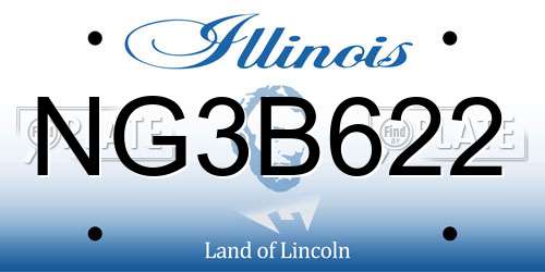 NG3B622 Illinois License Plate