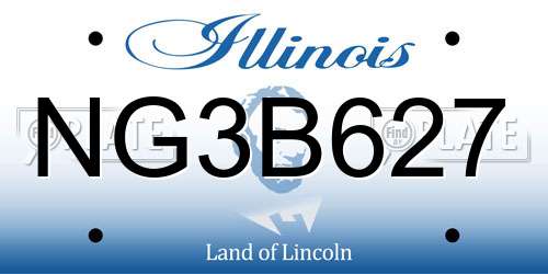 NG3B627 Illinois License Plate