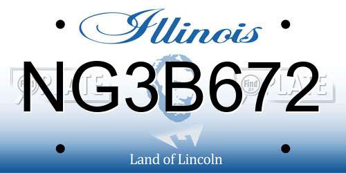NG3B672 Illinois License Plate