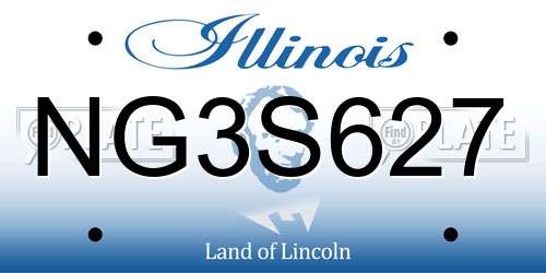 NG3S627 Illinois License Plate