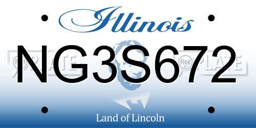 NG3S672 Illinois License Plate