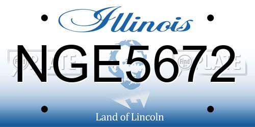 NGE5672 Illinois License Plate