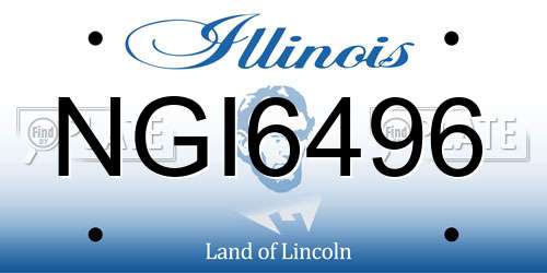 NGI6496 Illinois License Plate