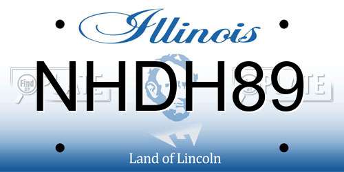 NHDH89 Illinois License Plate