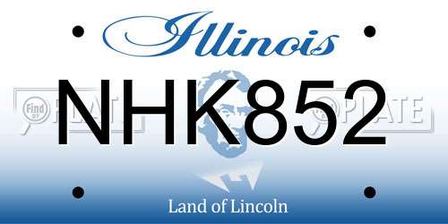 NHK852 Illinois License Plate
