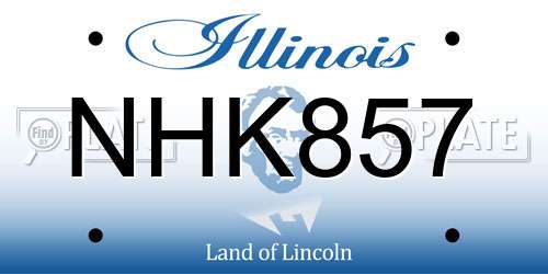 NHK857 Illinois License Plate