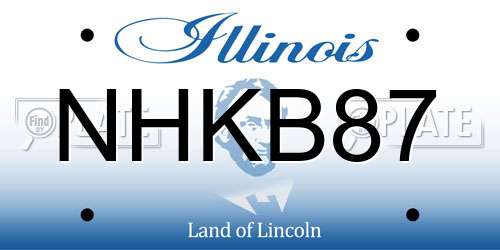 NHKB87 Illinois License Plate