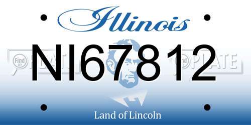 NI67812 Illinois License Plate