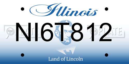 NI6T812 Illinois License Plate