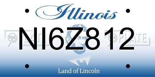 NI6Z812 Illinois License Plate