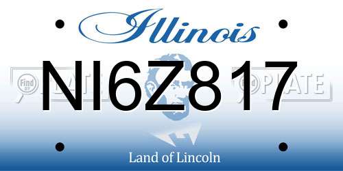 NI6Z817 Illinois License Plate