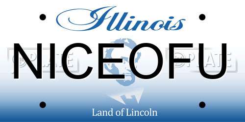 NICEOFU Illinois License Plate