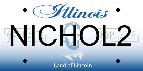 NICHOL2 Illinois License Plate