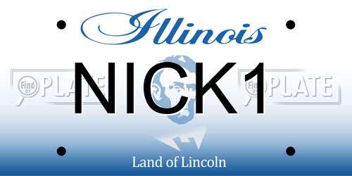 NICK1 Illinois License Plate