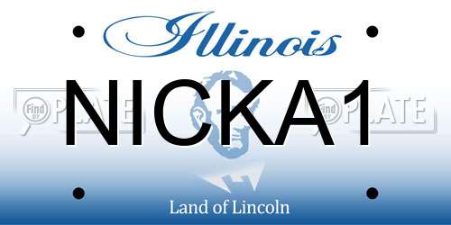 NICKA1 Illinois License Plate