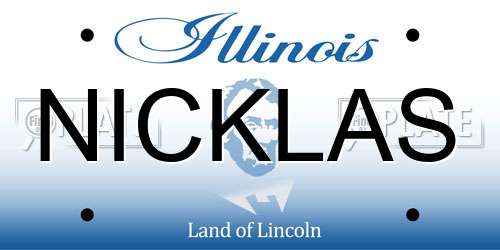 NICKLAS Illinois License Plate