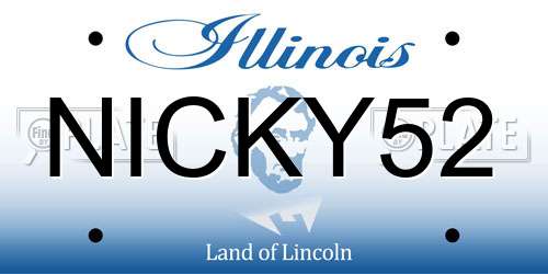 NICKY52 Illinois License Plate