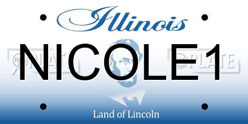 NICOLE1 Illinois License Plate