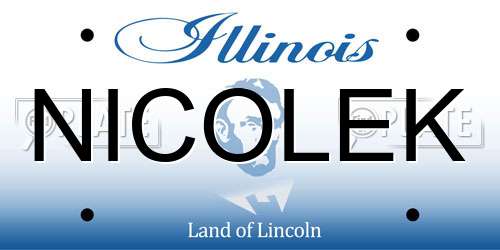 NICOLEK Illinois License Plate