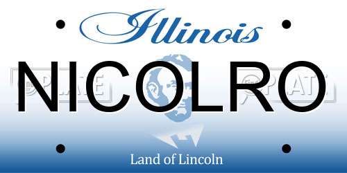NICOLRO Illinois License Plate