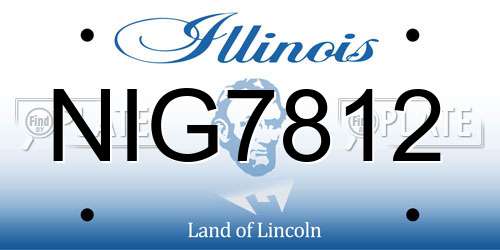 NIG7812 Illinois License Plate
