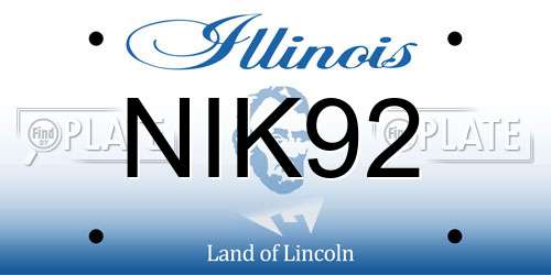 NIK92 Illinois License Plate