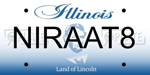 NIRAAT8 Illinois License Plate