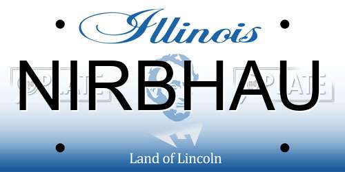 NIRBHAU Illinois License Plate