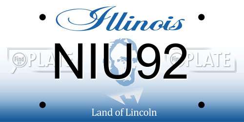 NIU92 Illinois License Plate