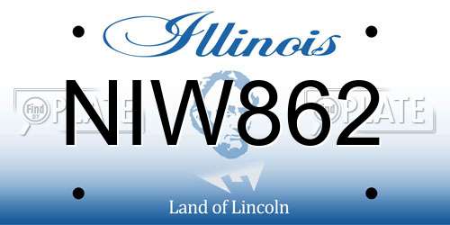 NIW862 Illinois License Plate