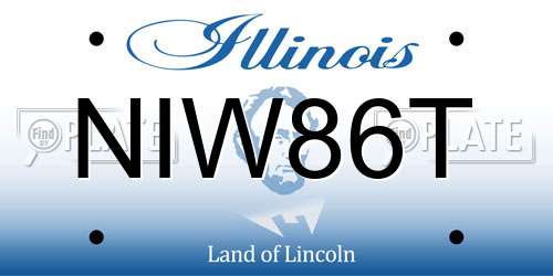NIW86T Illinois License Plate