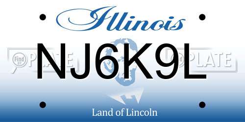 NJ6K9L Illinois License Plate