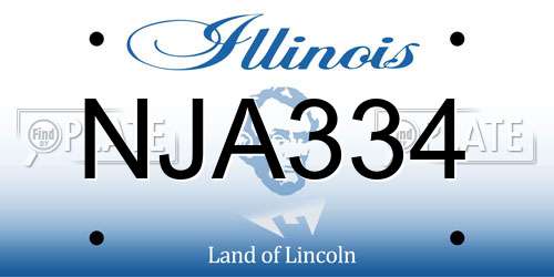 NJA334 Illinois License Plate