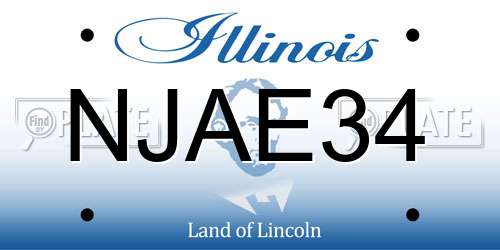 NJAE34 Illinois License Plate