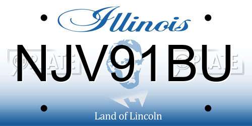 NJV91BU Illinois License Plate