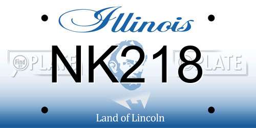 NK218 Illinois License Plate