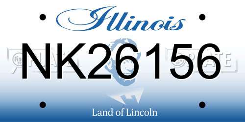NK26156 Illinois License Plate
