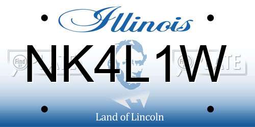 NK4L1W Illinois License Plate