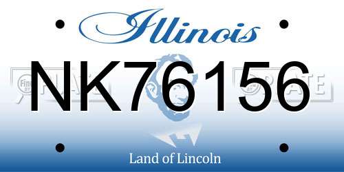 NK76156 Illinois License Plate