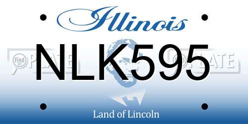 NLK595 Illinois License Plate