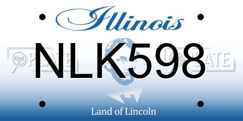 NLK598 Illinois License Plate