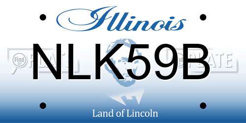 NLK59B Illinois License Plate