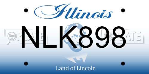 NLK898 Illinois License Plate