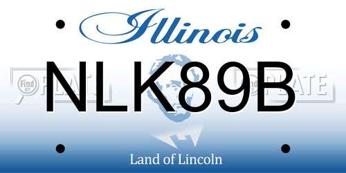 NLK89B Illinois License Plate