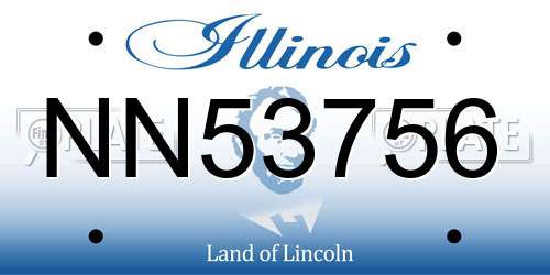 NN53756 Illinois License Plate