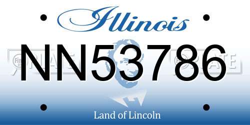 NN53786 Illinois License Plate