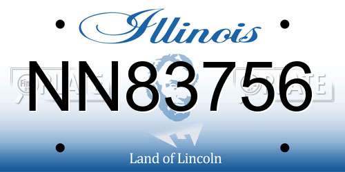 NN83756 Illinois License Plate