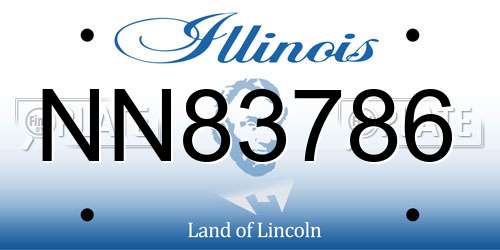 NN83786 Illinois License Plate