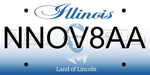 NNOV8AA Illinois License Plate