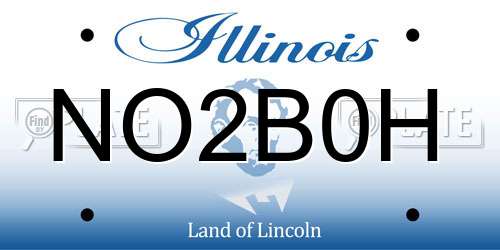 NO2B0H Illinois License Plate